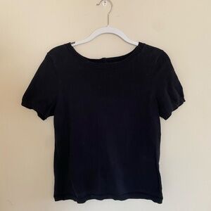 Black sweater short sleeve top